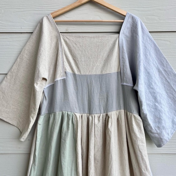 100% Linen | Handmade Quilted Linen Dress | SKU 04171 - Picture 10 of 10